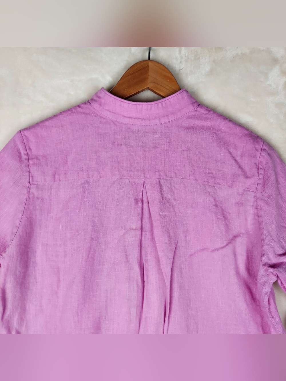 Sleeper Linen Lounge Suit Button Front Shirt & Shorts Pajama Set XS Lavender - Picture 7 of 16